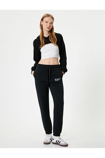 Koton Pantaloni de sport Jogger Talie cu șireturi Buzunare imprimate