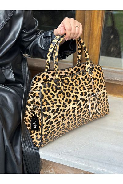 Night Geantă de mână și de umăr pentru femei Grace Model din piele cu model leopard