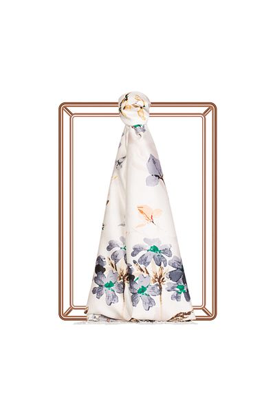 ipekevi 6585 Model Cream Silk House Silk Shawl