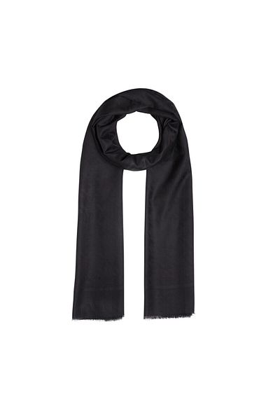ipekevi Black Houndstooth Patterned Cotton Silk Shawl 6606