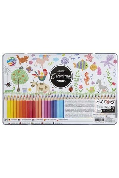 Bebeluc Set of 36 colored pencils in metal box, Moxy