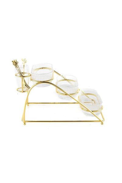 Mikasa Moor 3-Tier Gold Metal Glass Service - 31X19X20Cm P350. 824176