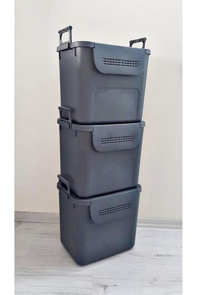 Geseus Motek Mybox 3x30 لتر صندوق تخزين منظم متعدد الأغراض بمقبض-mt-35