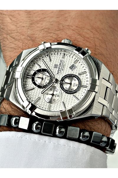 Naviforce Men's Wristwatch and Bracelet with Gift - Calendar