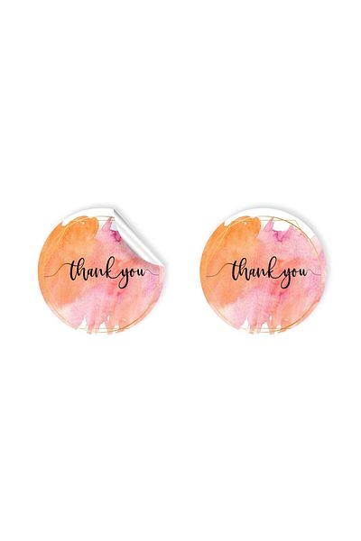 anka design 48 Pieces of Coated Sticker - Packaging and Shipping Label (4X4Cm) - Thank You