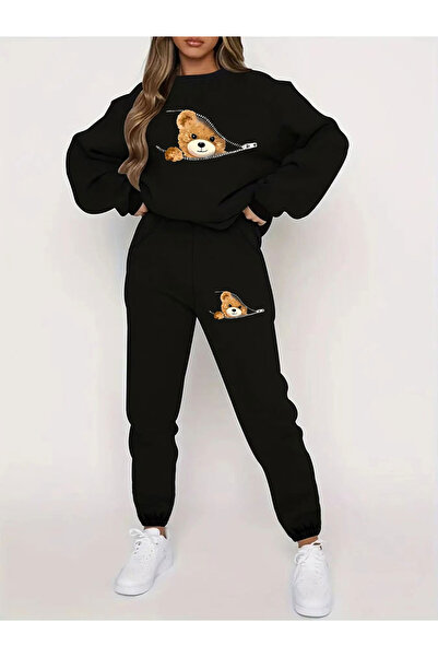 MODAVİBE ZBK Moda Sıfır Yaka Rahat Eşofman Takımı - Şık ve Konforlu Günlük Giyim