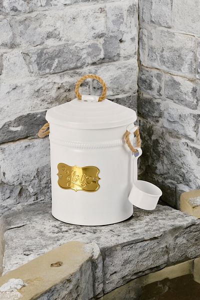 Milenay 5Lt Capacity Gold Detailed Kitchen Organizer - 18X18X21Cm with Scale and Cover Design