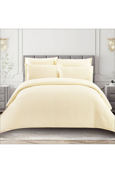 Donetella Variegated Stripes Bedding Comforter Set, 7 Pcs King Size Removable Cover Fits 240x260 Cm