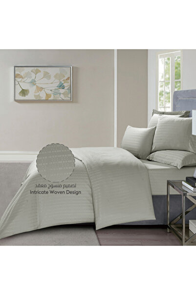 Donetella Variegated Stripes Bedding Comforter Set, 7 Pcs King Size Removable Cover Fits 240x260 Cms