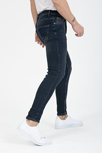 OneZero Erkek Mavi-kahve Destroy Skinny Fit Jeans