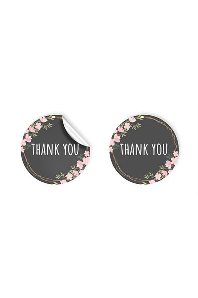 anka design 48 Pieces of Art Stickers and Cargo Labels - Thank You - 04