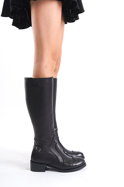 Elile Shoes Hakiki Deri Kışlık Kadın Çizme 33-34-35-41-42-43-44-45 Numara