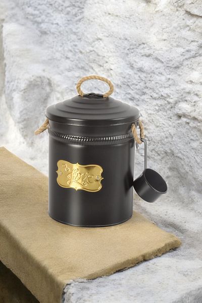 Milenay 5Lt Capacity Gold Detailed Kitchen Organizer - 18X18X21Cm with Scale and Cover Design