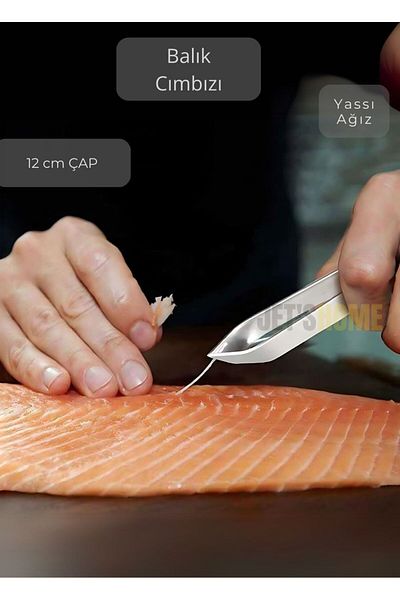 Jet's Home Straight Tip Fish Tweezers Fishbone Tweezers Stainless Steel Fish Fishbone Cleaning 12cm