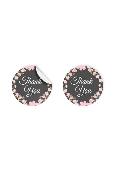 anka design 48 Pieces of Art Stickers - Packaging and Shipping Labels (4X4Cm) - Thank You - 01