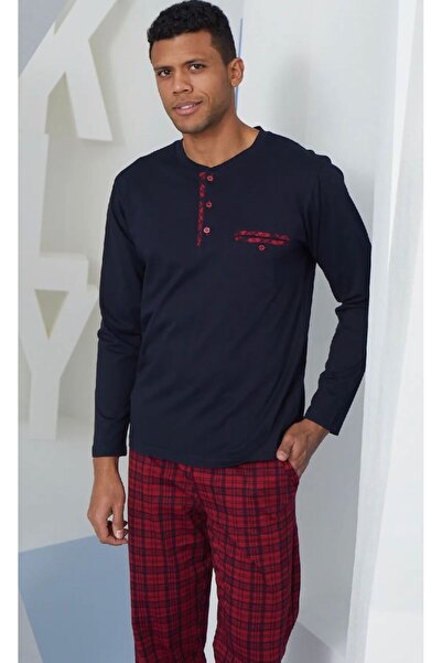 İpek Мъжки комплект пижама с дълъг ръкав, 100% памук