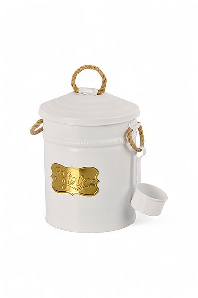 Milenay 5Lt Capacity Gold Detailed Kitchen Organizer - 18X18X21Cm with Scale and Cover Design