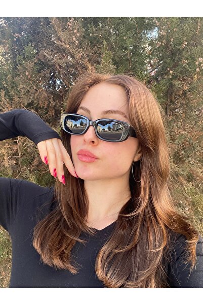 LUNOX Geometric Black Polarized Women's Sunglasses (100% Uv Protection)