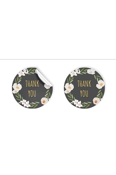 anka design 48 Pieces of Art Stickers - Packaging and Shipping Labels (4X4Cm) - Thank You - 01