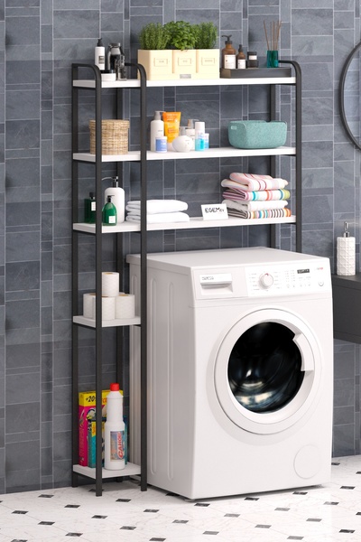 ODİNA Çamaşır Makinesi Üstü Düzenleyici BOL RAFLI COK AMAÇLI Banyo Rafı Çamaş...