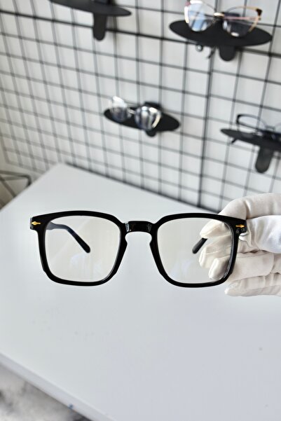 LOOKUP NEW Tiger Black Clear Square Rectangle Bone Women Men Unisex Blue Screen Goggle Eyewear