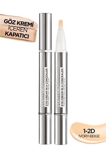 L'Oreal Paris True Match Göz Kremi İçeren Kapatıcı  2'si 1 Arada  1-2D Ivory ...