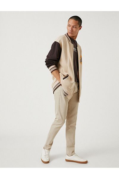 Koton Basic Woven Trousers with Button Detail, 5 Pockets