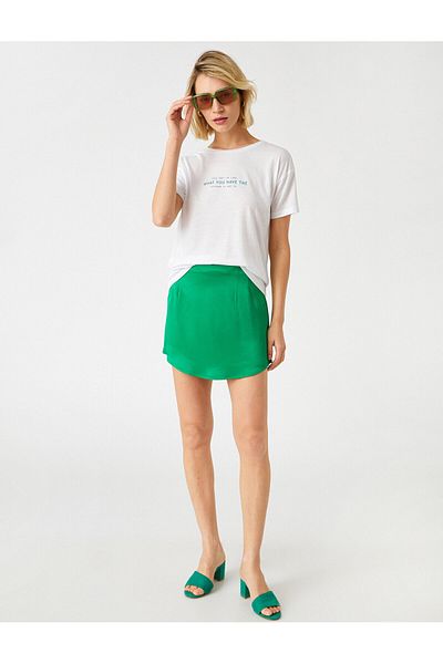 Koton Oversize T-Shirt Printed Short Sleeve
