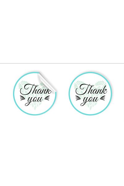 anka design 48 Pieces of Coated Sticker - Packaging and Shipping Label (4X4Cm) - Thank You