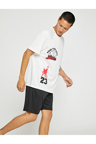 Koton Tricou Sport de bază Baschet Imprimat Decolteu Crew