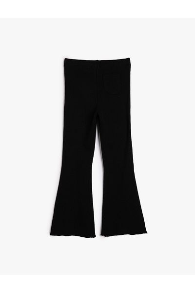Koton Basic Flare Leg Trousers Elastic Waist Corduroy Cotton