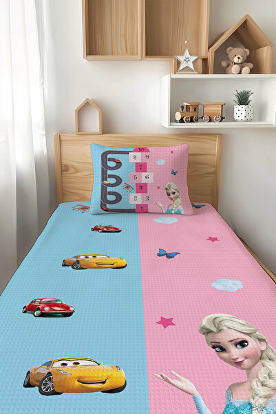 Talia Home طقم بيكيه فردي للأطفال - نمط مزدوج للفتيات والفتيان TLAP-116