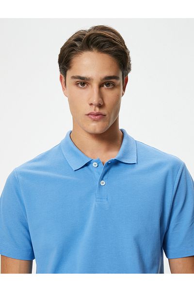 Koton Tricou din bumbac slim cu gât polo - mânecă scurtă