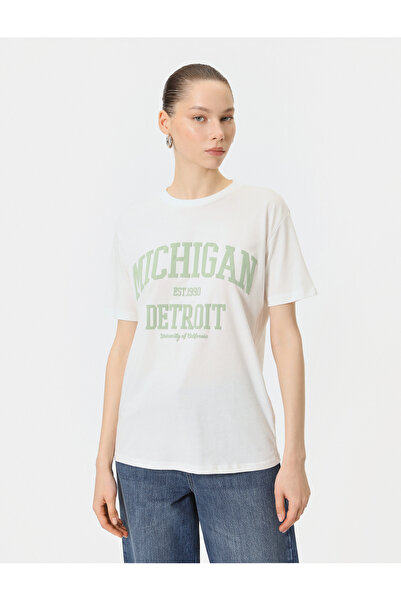 Koton T-Shirt s krátkým rukávem Crew Crew Pohodlný střih