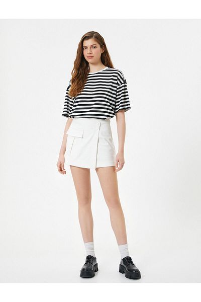 Koton Tricou Crew Deck Mânecă scurtă Vâscos Blended