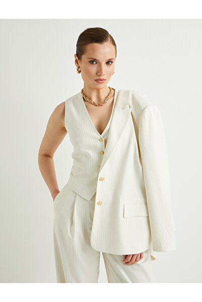 Koton Двобортний жилет з V-подібним вирізом, застібкою на ґудзики та кишенями