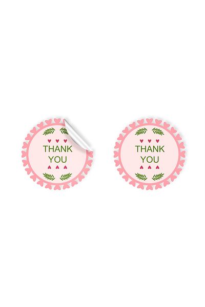 anka design 48 Pieces of Coated Sticker - Packaging and Shipping Label (4X4Cm) - Thank You