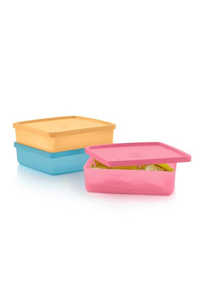 Tupperware Eco Square 3-Piece Food Carrying Container Set