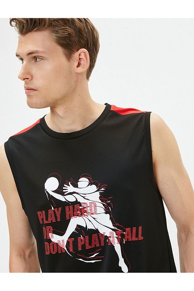 Koton Sports Tank Top Basketball Printed Sleeveless Crew Neck