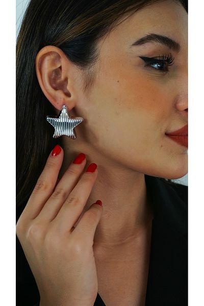 TRENDTAKI Steel Star Earrings - 0050 Model