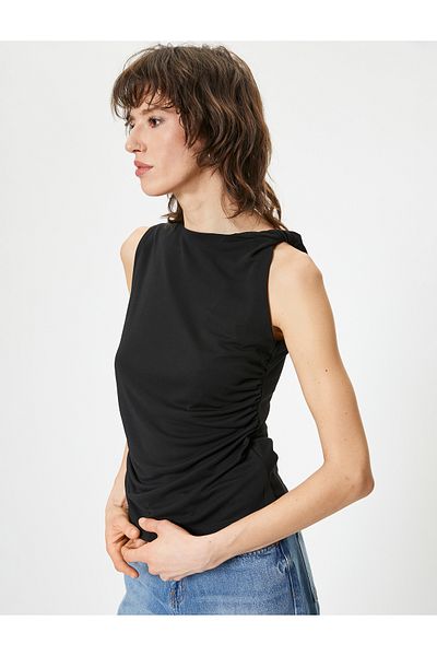 Koton Tanktop mit drapiertem Kragen und Knotendetail
