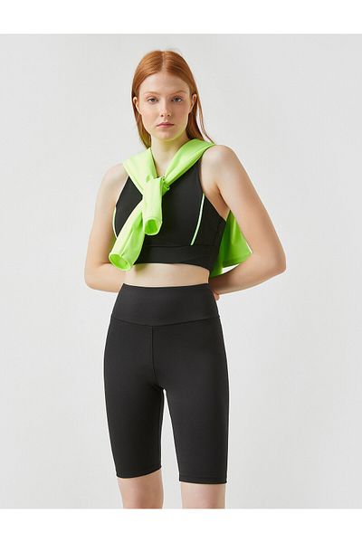 Koton Kurze, einfarbige Strumpfhose mit hoher Taille