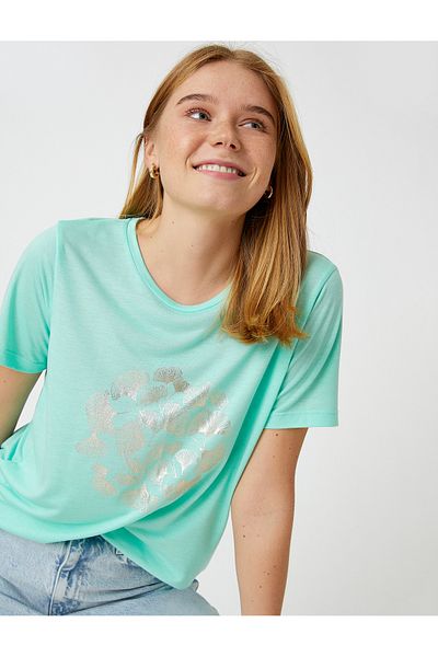 Koton Tricou imprimat cu mânecă scurtă cu decolteu