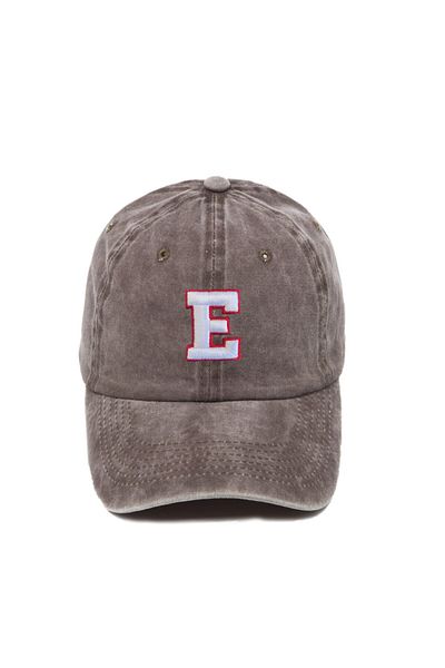 ŞapkaMania Washable Baseball Cap with E College Font and Letter