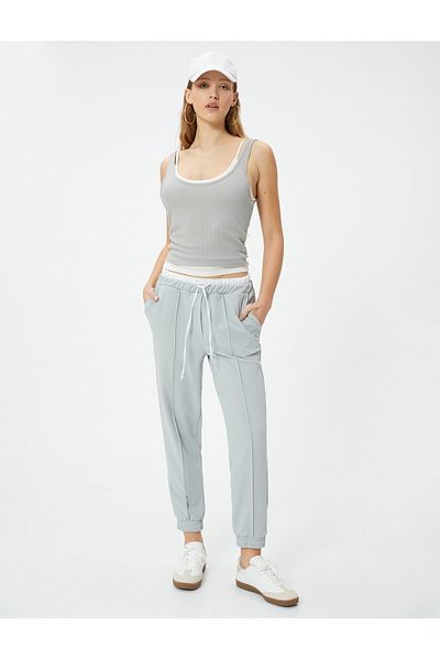 Koton Jogger Pants Double Waist Detailed Tied Ribbed