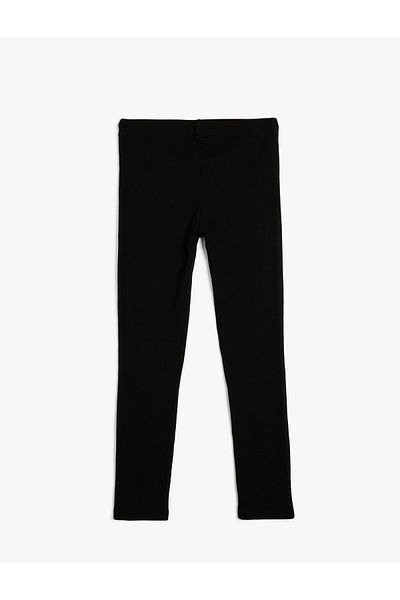 Koton Basic Leggings Ribbed Elastic Waist Cotton Blend
