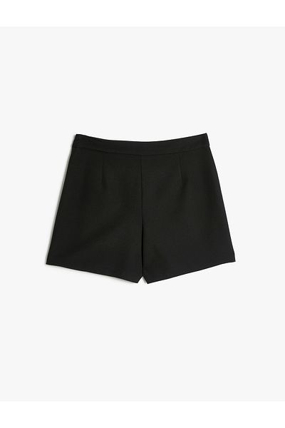 Koton Mini pantaloni scurți cu talie înaltă Fusta cu detaliu cu fantă în linie A cu stras