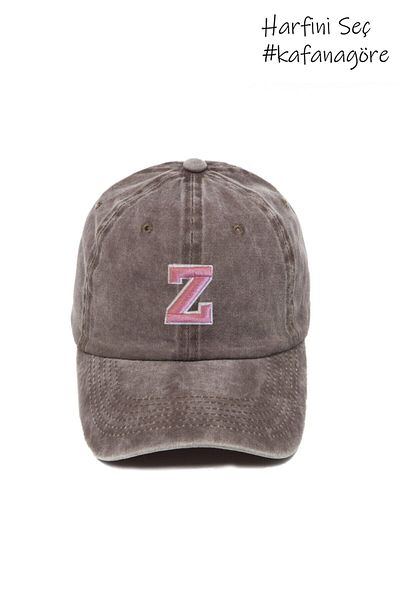ŞapkaMania Z College Lettered Washable Baseball Cap