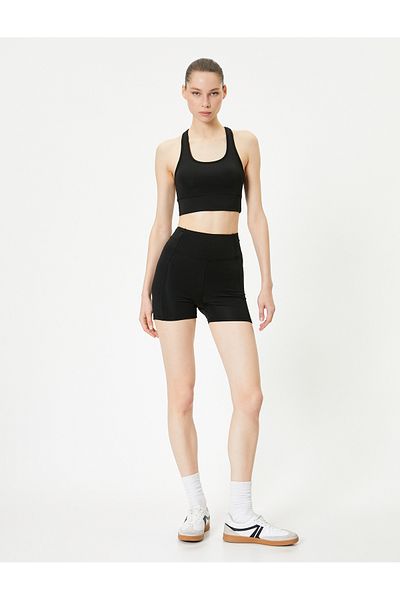 Koton U-Neck Slim Fit Sports Bra - Back Window Detail