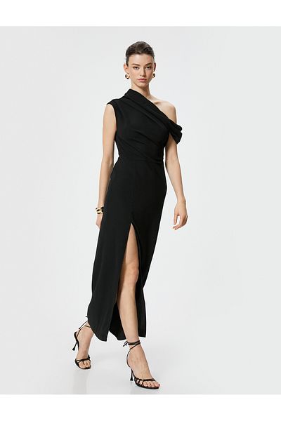 Koton Φόρεμα One Shoulder Midi Draped Slit